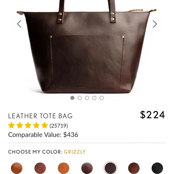 Portland Leather Oversized Zipper tote and mini envelope wallet - Picture 12 of 16